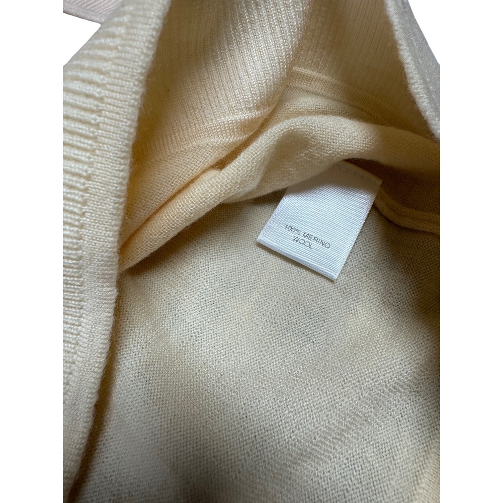 Murano 100% Merino Wool Mock Neck Sweater Cream Italian Yarn Womens Large - Picture 4 of 6